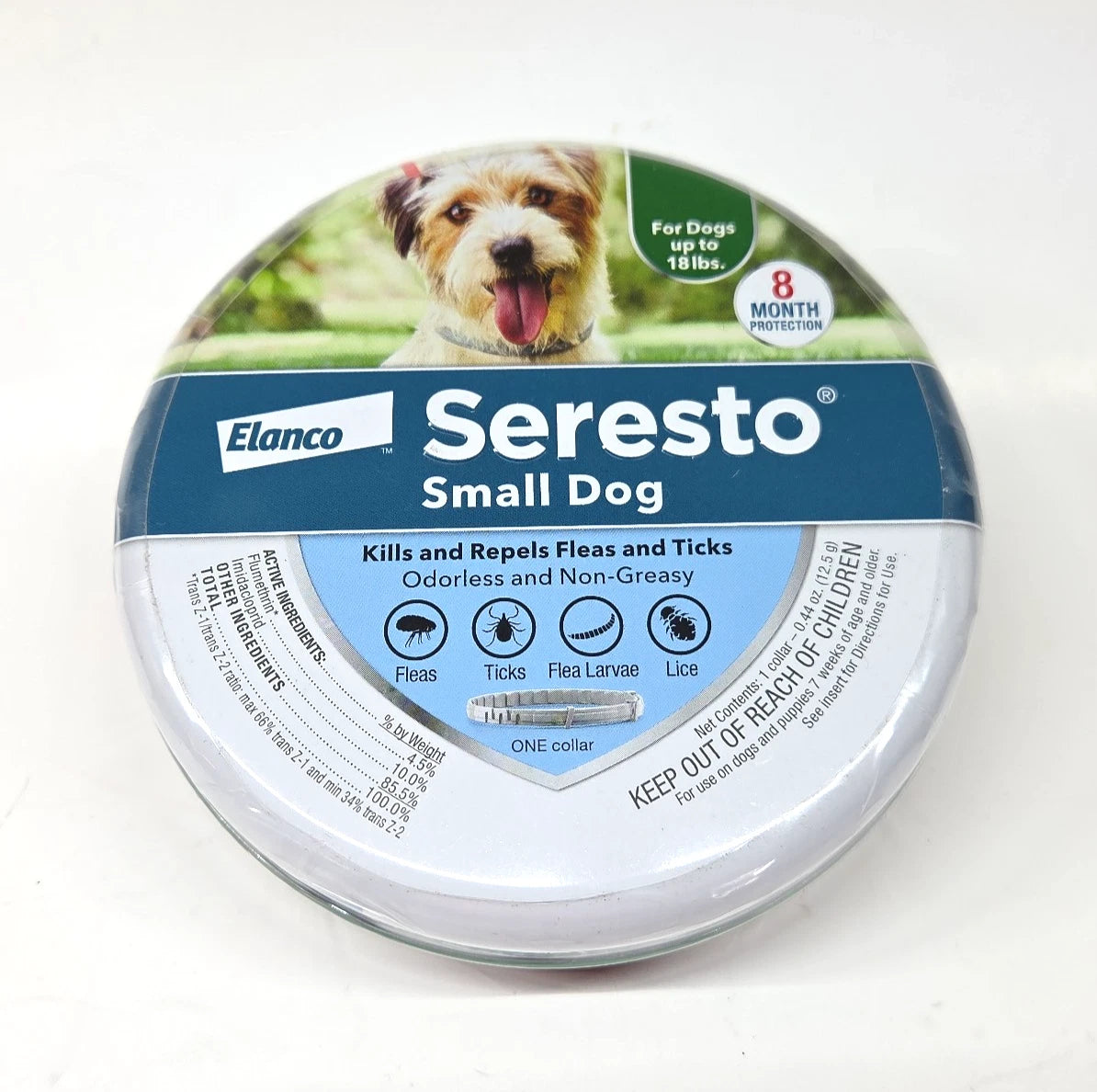 Seresto Flea and Tick Collar 8 Months Protection for Small Dogs - 18lbs