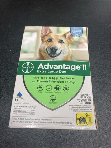 Advantage II for Dogs Over 55 lb 6pk (6 Month Supply) Genuine EPA USA Approved