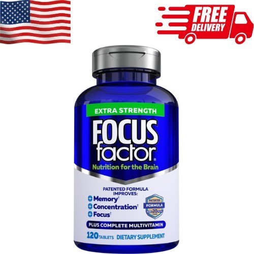Focus Factor Extra Strength Brain Supplement – 120 Tablets, Multivitamin for Focus & Memory