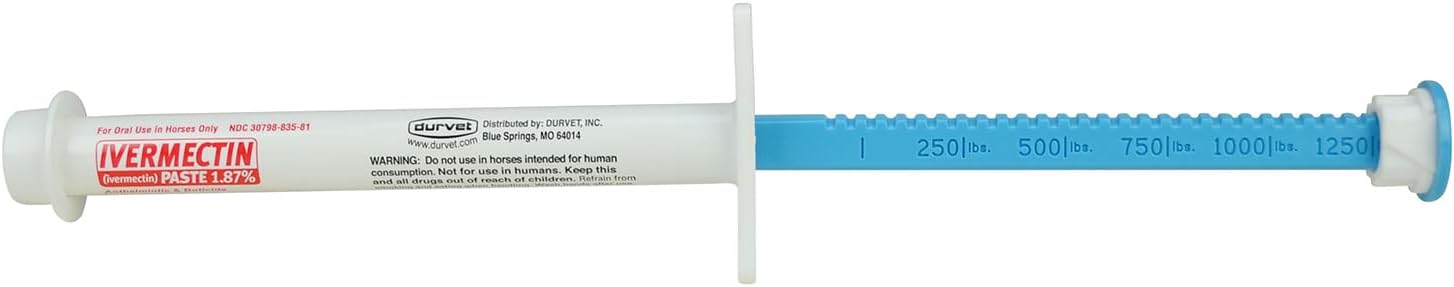 Ivermectin Paste Dewormer for Horses – 6.08g Dose, 1.87%, Apple Flavored