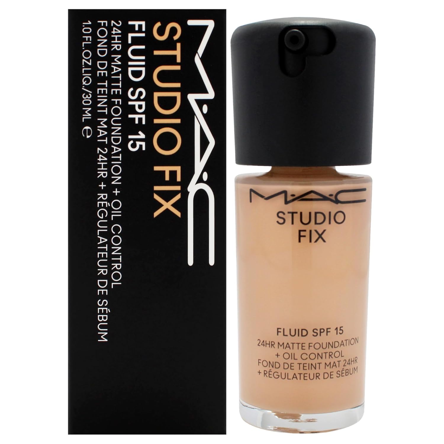 MAC Studio Fix Fluid SPF 15 24HR Matte Foundation NC27 – 1 oz, Oil Control