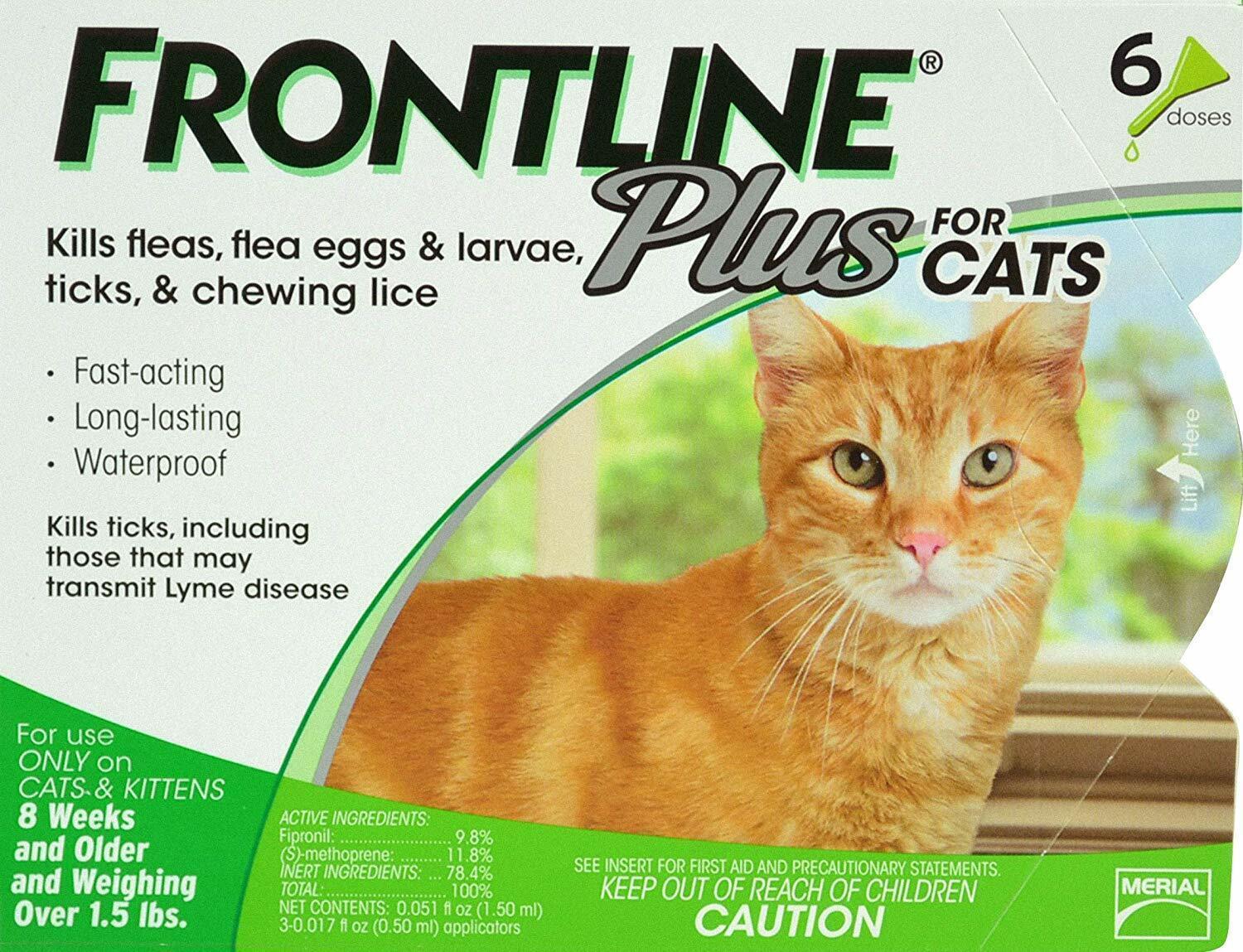 Frontline Plus Flea and Tick Treatment – 6 Dose Pack for Dogs & Cats