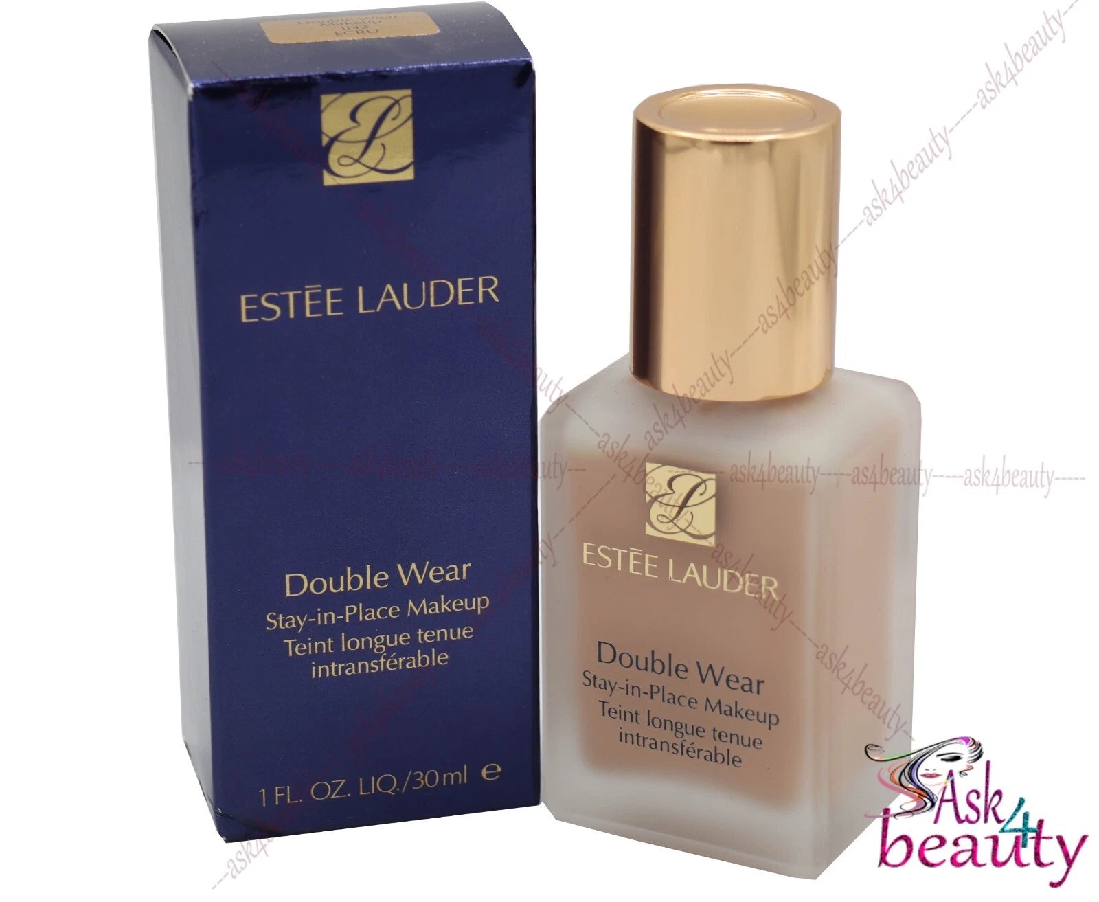 Estée Lauder Double Wear Foundation Cream, 1W1 Bone, 1 oz