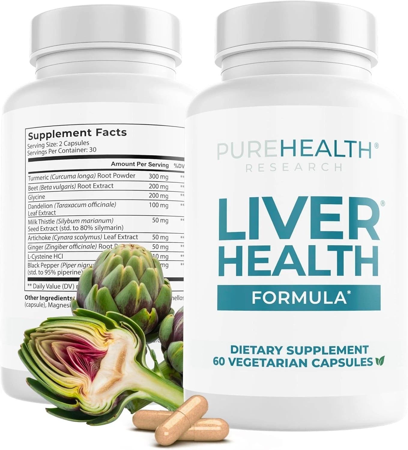 PUREHEALTH RESEARCH Liver Health – Liver Cleanse, Detox & Repair with Artichoke