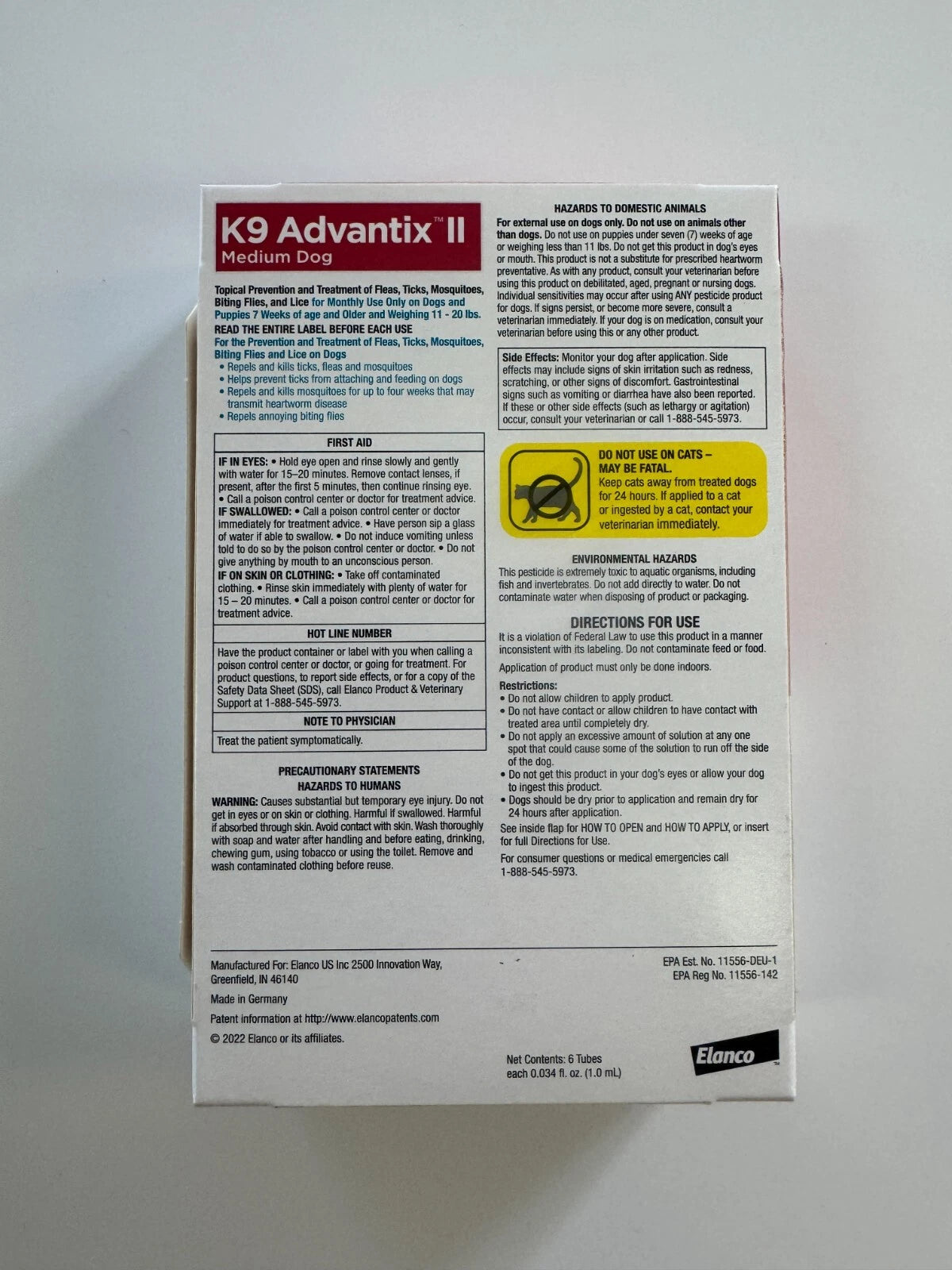 K9 Advantix II 6 Doses Flea, Tick, & Mosquito Prevention For 21-55lbs Large Dogs