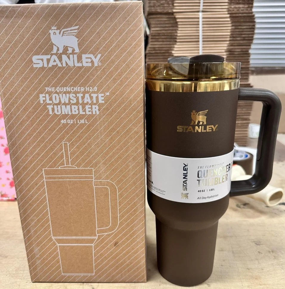 Stanley Chocolate Gold Quencher 40oz Tumbler – Flowstate H2.0, Factory Sealed