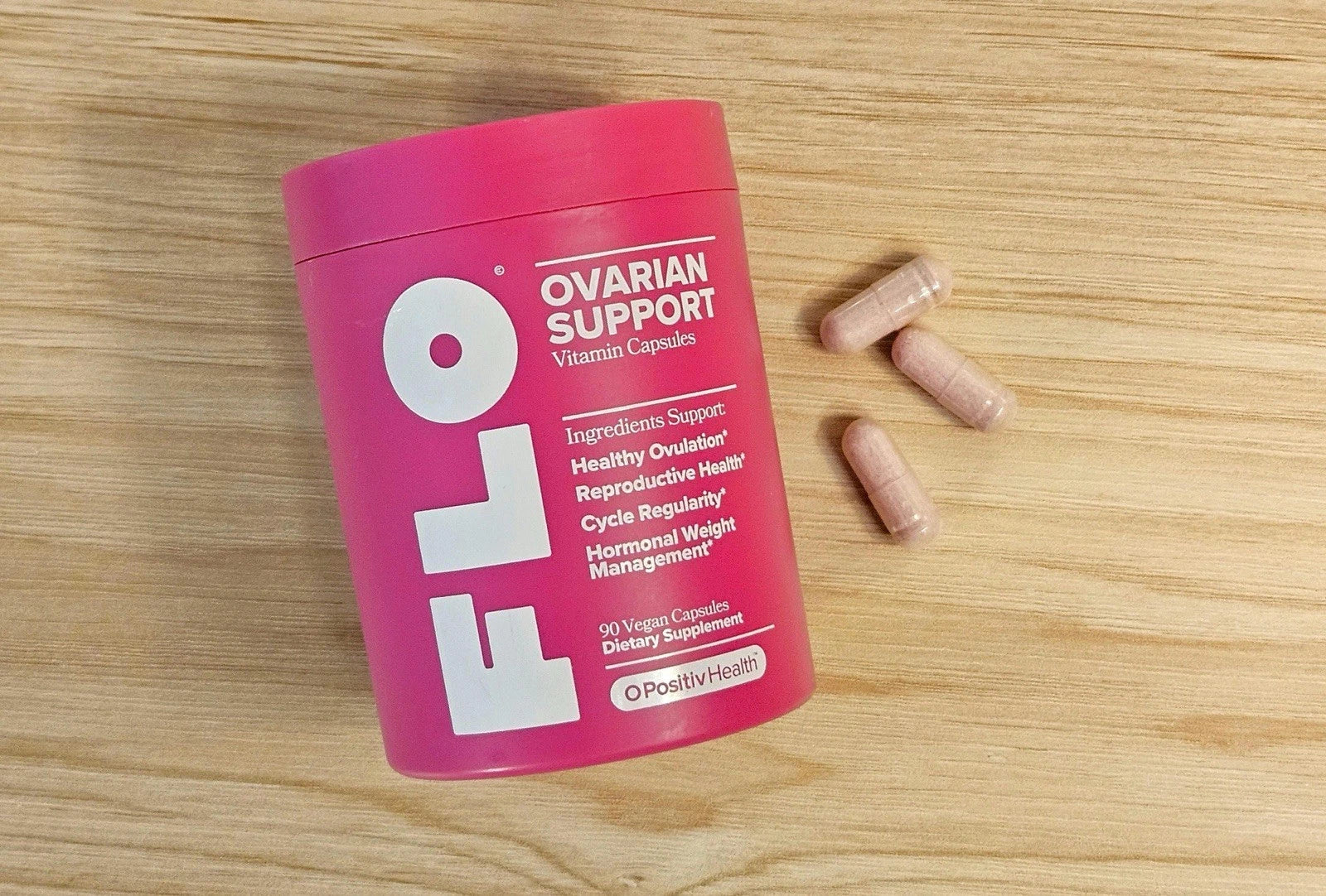 FLO Ovarian Support Vitamin – 90 Vegan Capsules, Dietary Supplement for Hormone Balance