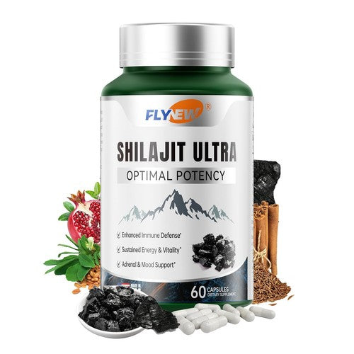Flynew Shilajit Ultra – Optimal Potency Shilajit Extract with L-Arginine, Pure