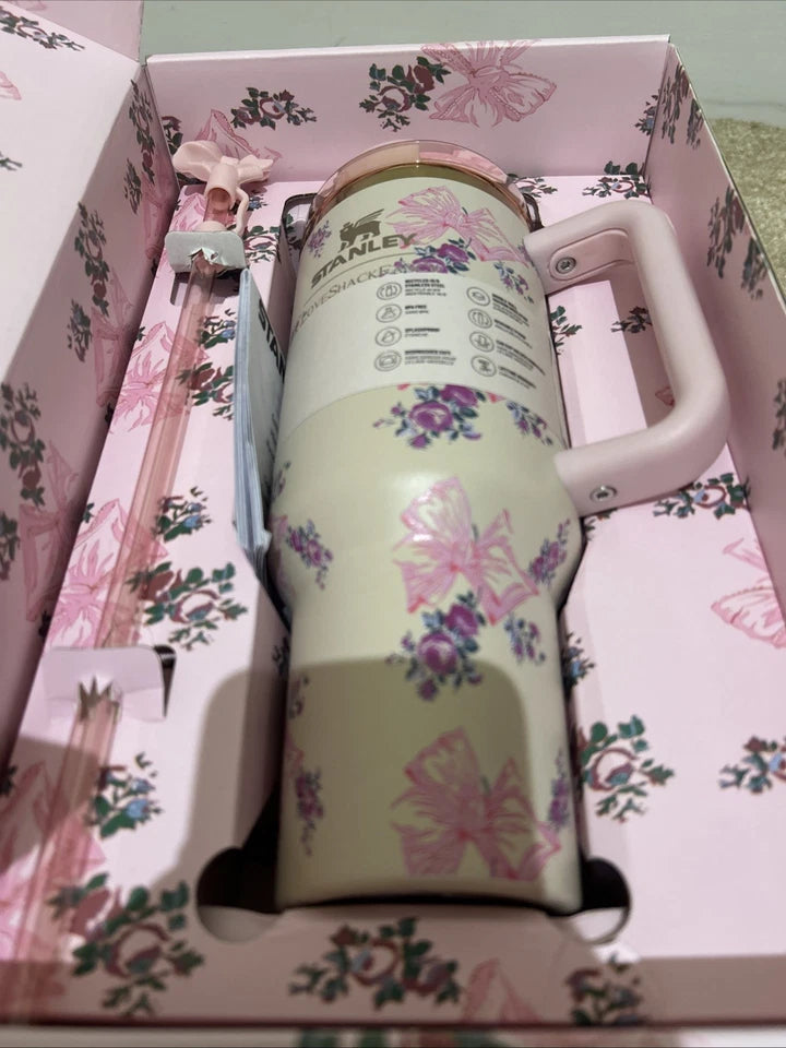 Stanley X Love Shack Fancy 40oz Holiday Rosa Beaux Blue Tumbler – Gift Box Edition